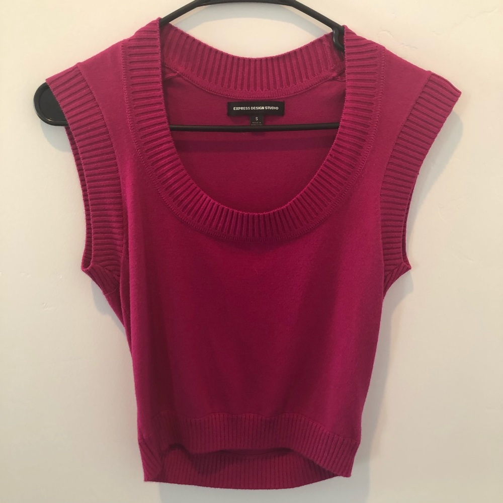 Express Design Studio Cropped Sweater Vest Sz S